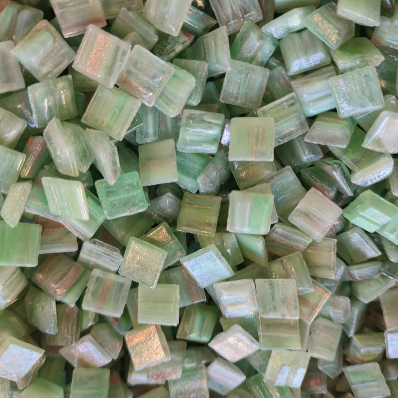 008-GA22 LIGHT GREEN 10x10mm metallic vitreous glass mosaic tile