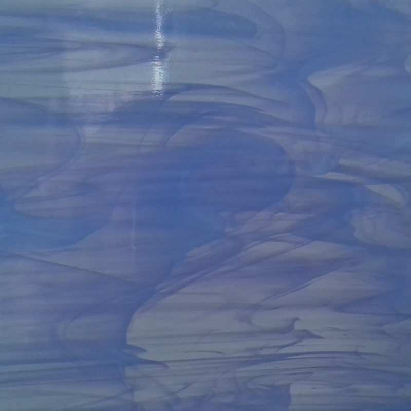 040. Wispy blue semi transparent glass sheet