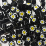 Transparent U56 black white yellow flower millefiori