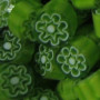 Transparent T36 green white flowers millefiori