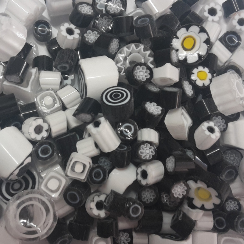 016 Black & white Mix Millefiori