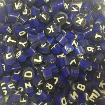Opaque mixed letters millefiori