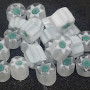 Transparent U27 white green star millefiori