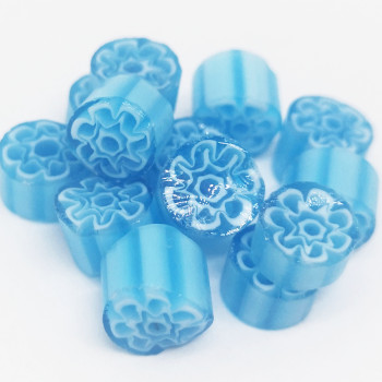 Transparent U50 Azure-white flowers millefiori