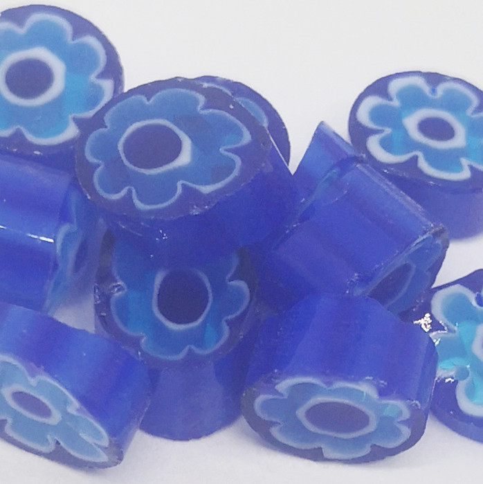 Transparent V57 Blue flower millefiori