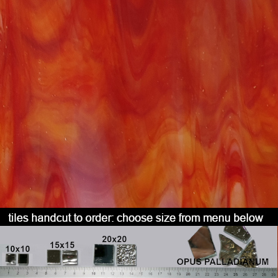 181. Flame Orange glass tiles 100g