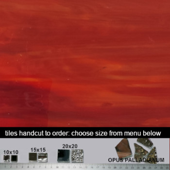190. Cherry Red glass tiles  100g