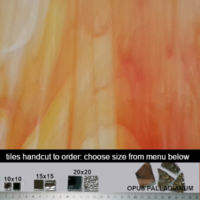 180. Orange Yellow Swirl glass tiles  100g