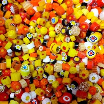 017 Yellow Orange Mix Millefiori